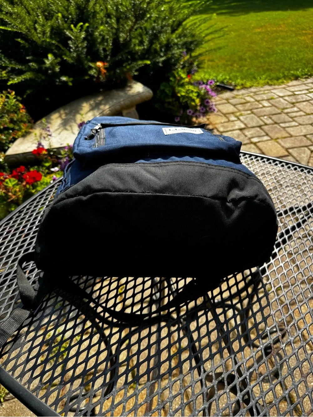 Vintage 90s L.L. Bean Dark Navy Canvas Daypack Backpack